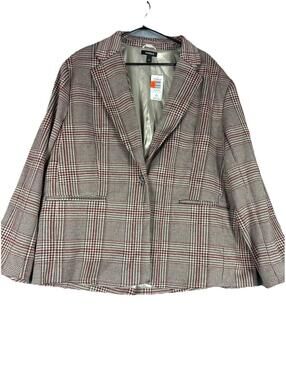 NWT Torrid Jacquard Double Knit Blazer Houndstooth Plaid Size 2X